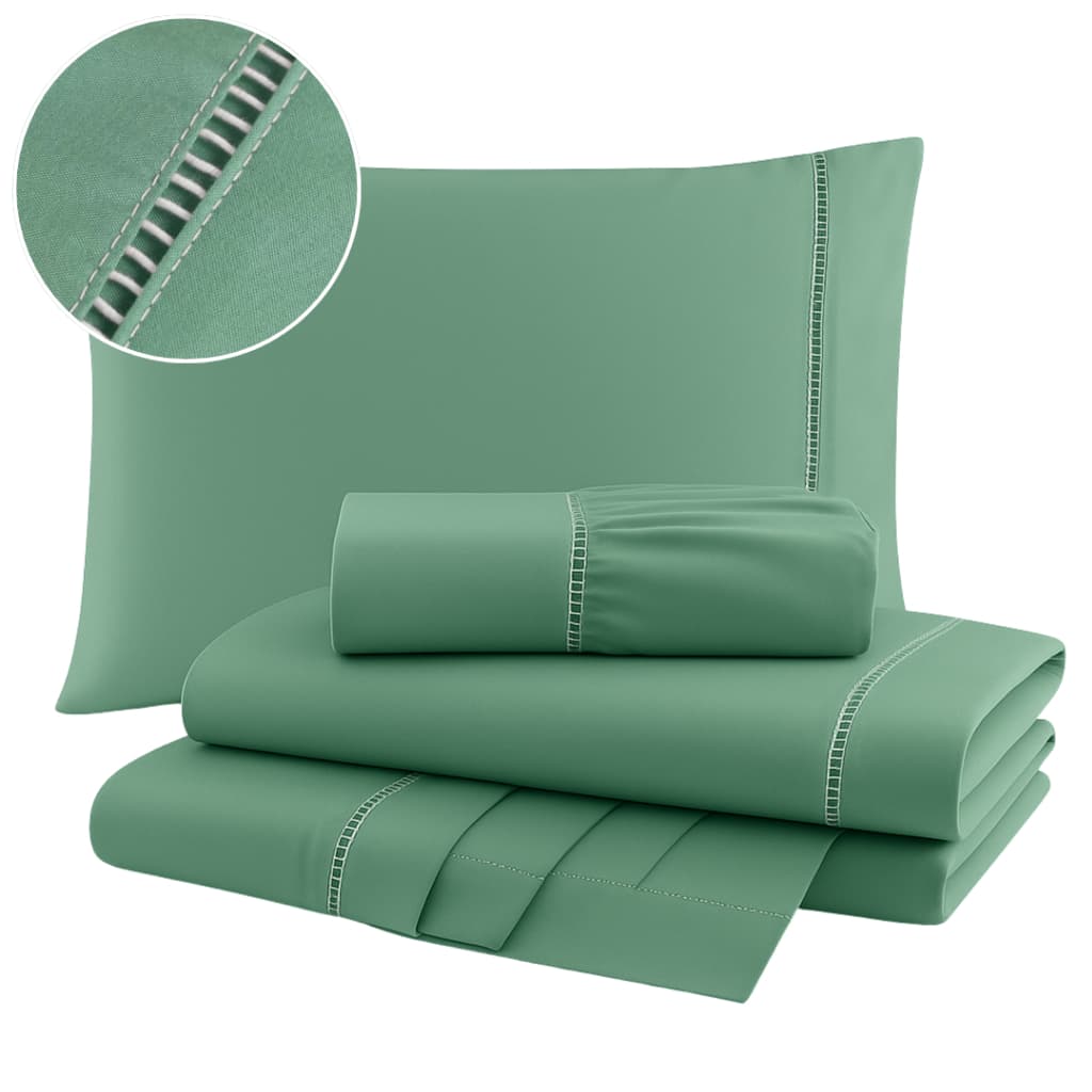 Jogo de Lençol 400 Fios Casal Queen King 03 Peças Solteiro 2 Peças Micropercal Ponto Palito Extra Macio