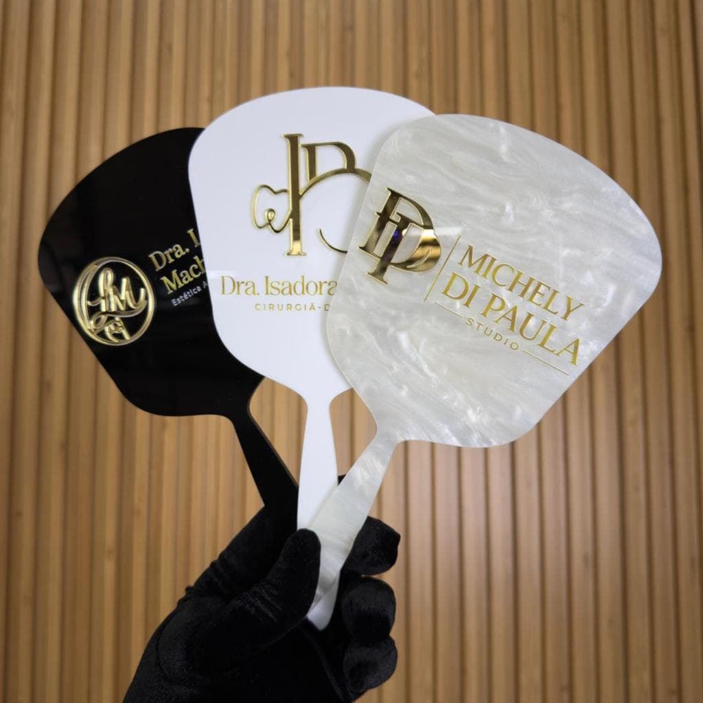 Espelho de Mão Personalizado em Acrílico Espelhado Para Clínica Lembrancinha