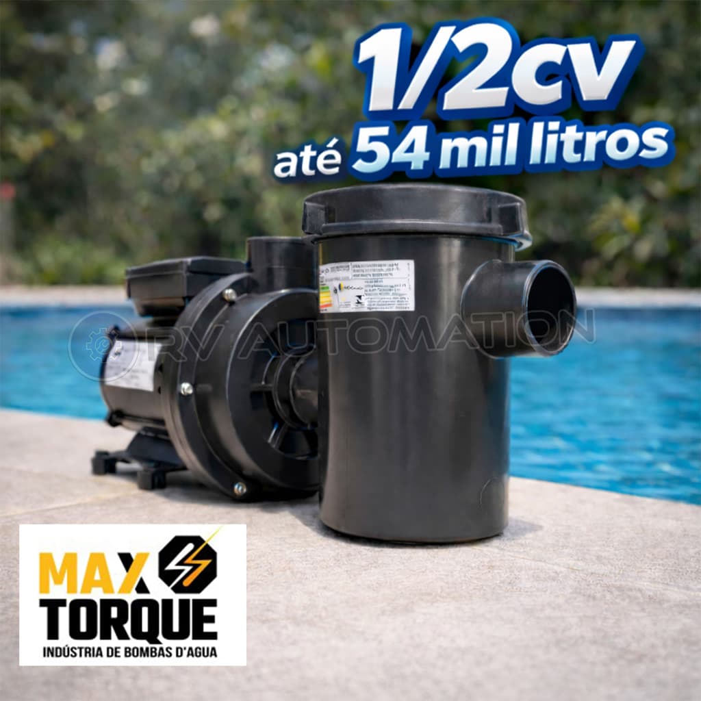 Motobomba Bomba de Piscina Maxtorque 1/2 Cv Mono Com Pré Filtro 127v 220v