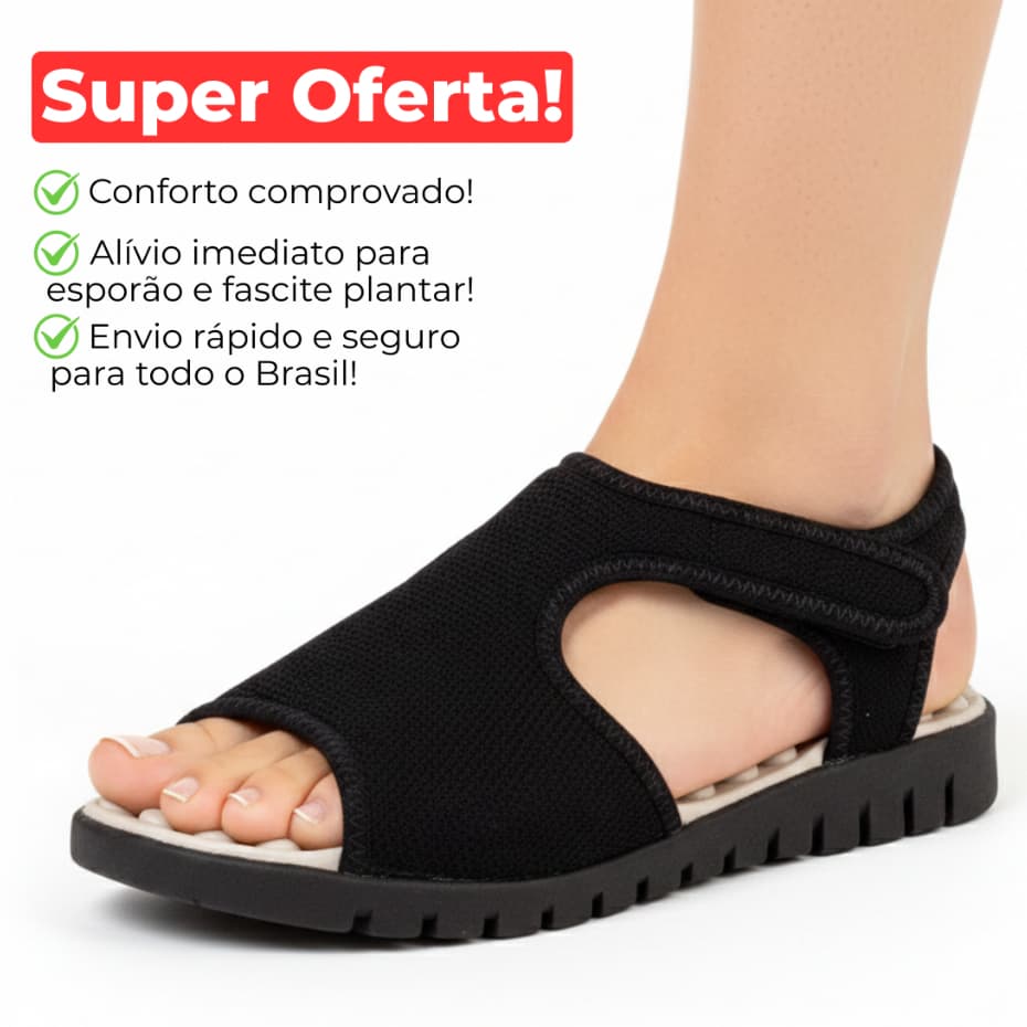 Sandália Ortopédica Feminina Para Esporão Confortável Massageadora Anatômica Leve Macia