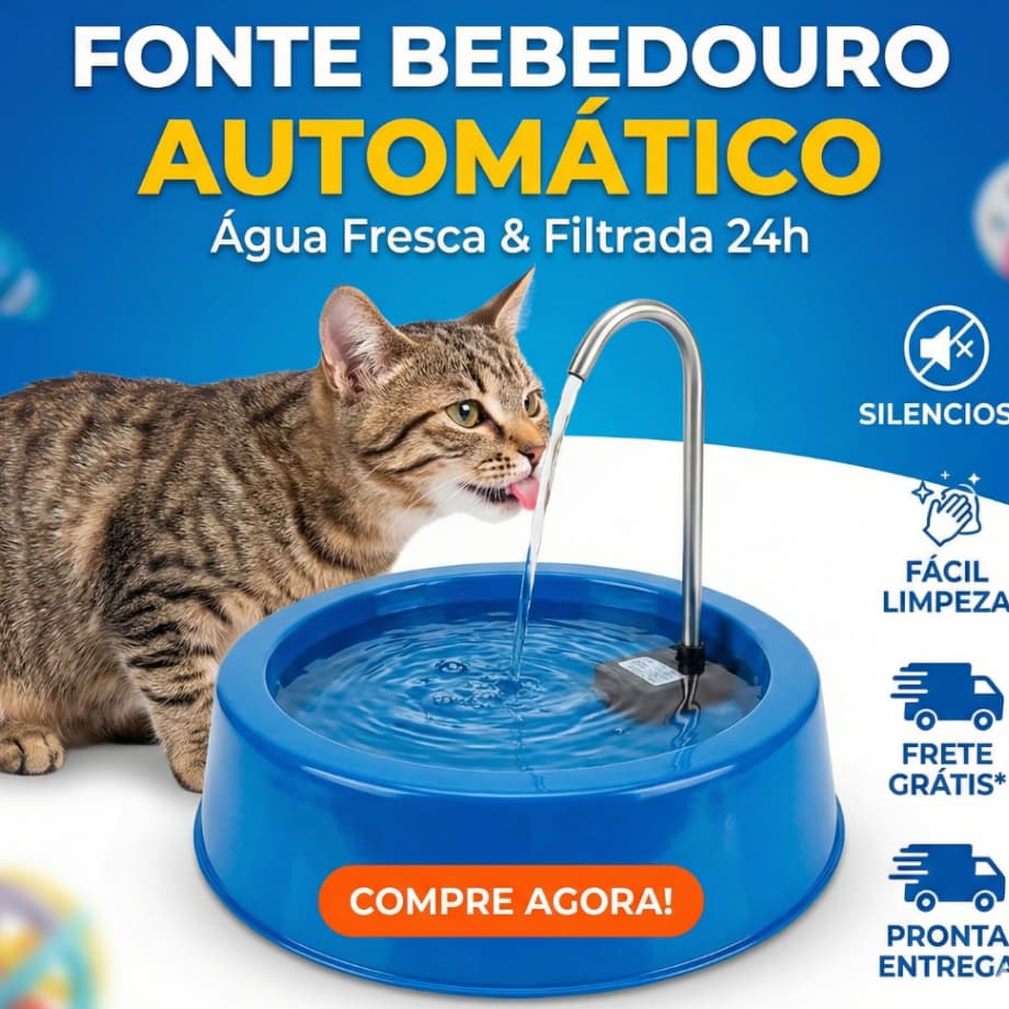 Kit Bebedouro Fonte automática Pet, Bombinha submersa Bivolt, gato, cachorro, aquário