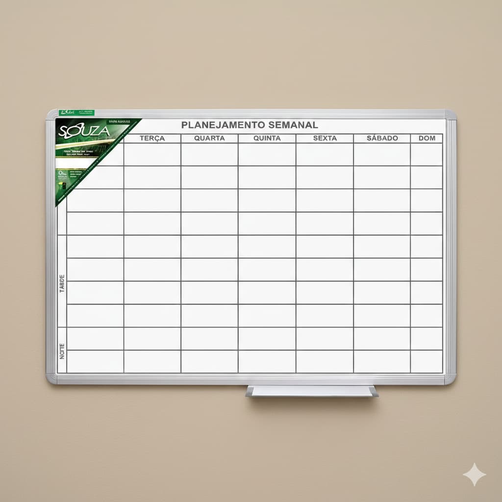 Lousa Quadro De Aviso Planejamento Semanal 90x60cm + Brindes