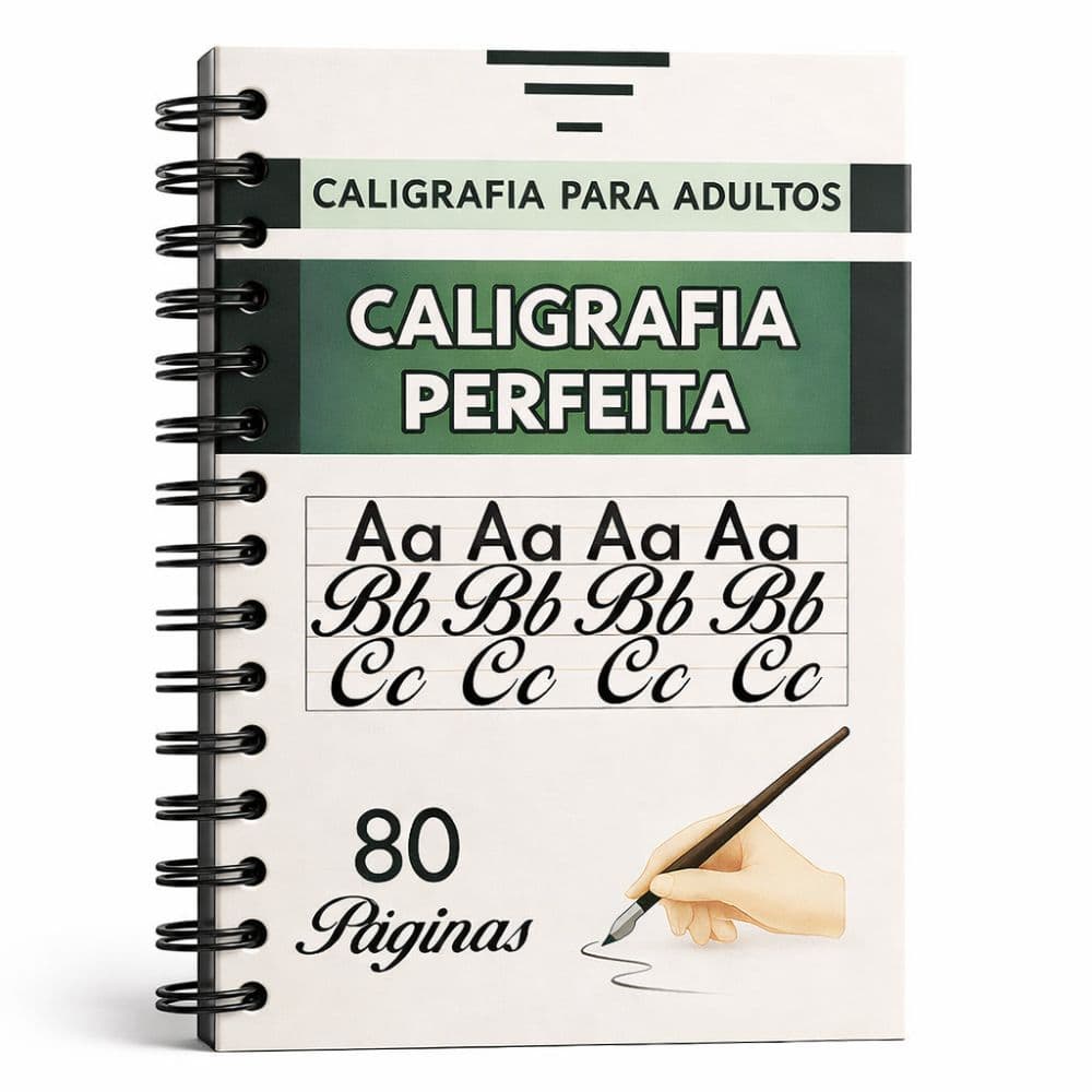 Caderno Caligrafia Adulto Jovem Melhorar a Letra, Prática da Escrita, Letra Bonita Treino e Curso