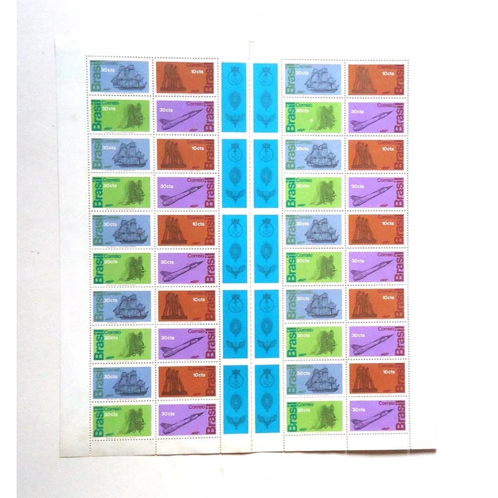 SELOS COMEMORATIVOS 1972 HOMENAGEM FORÇAS ARMADAS FOLHA COMPLETA PARA COLEÇÃO LEIA O ANUNCIO
