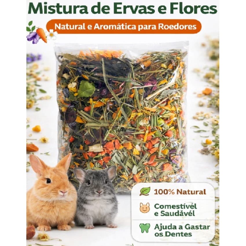 Mix Natural de Flores e Ervas para Roedores e Hamster – Twiste | NutripansPets