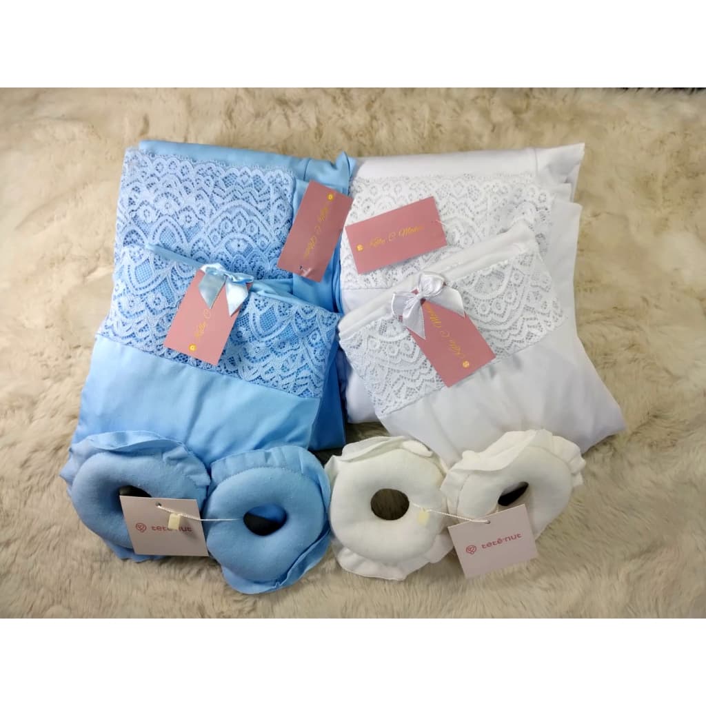 Saída maternidade kit | Robe + Camisola Luxo + Rosquinha de amamentação