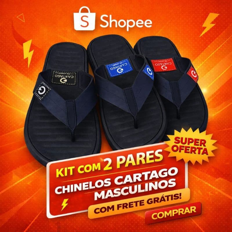KIT 2 PARES DE CHINELO MASCULINA CONFORTÁVEL MACIA ANTI DERRAPANTE BARATA