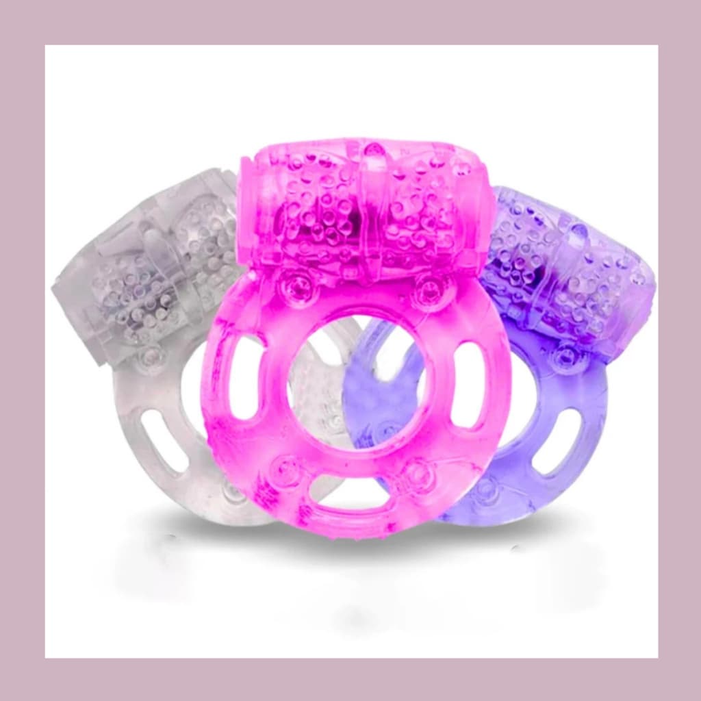 Anel Peniano com Vibrador Prolongador Estimulador de Clítoris com Texturas Estimuladoras Sex Shop