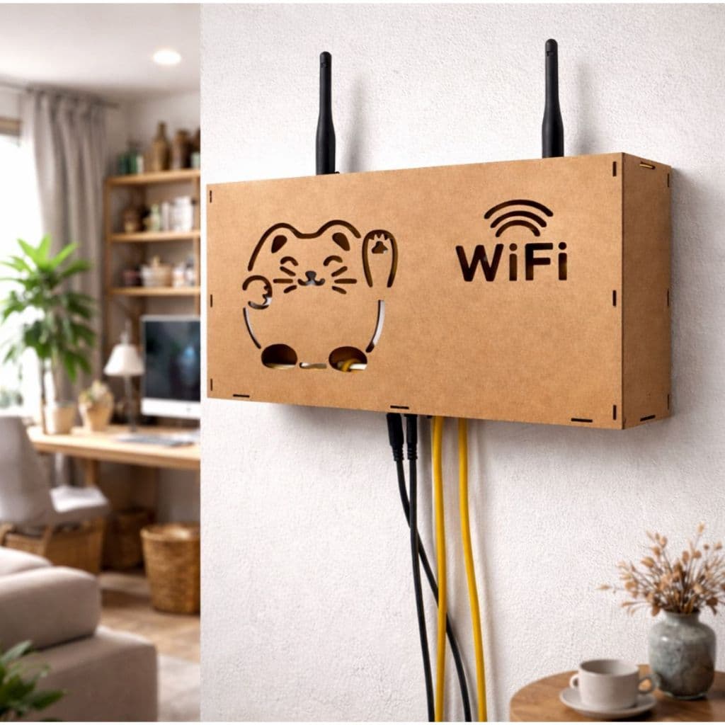 Suporte Organizador modem Para Roteador Wif-fi Parede em MDF