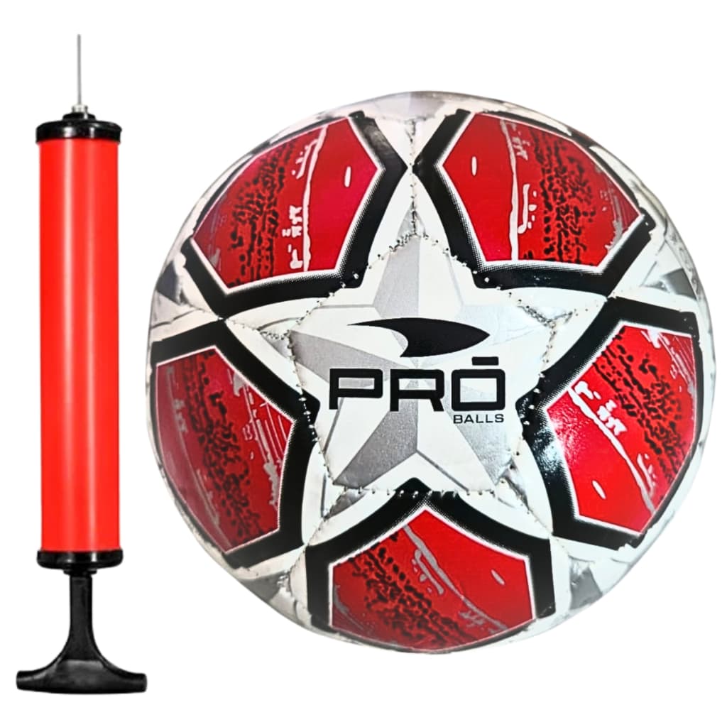 Kit Bola De Futebol Pro Balls Campo N 5 Mais Bomba Com Bico Aleatorio