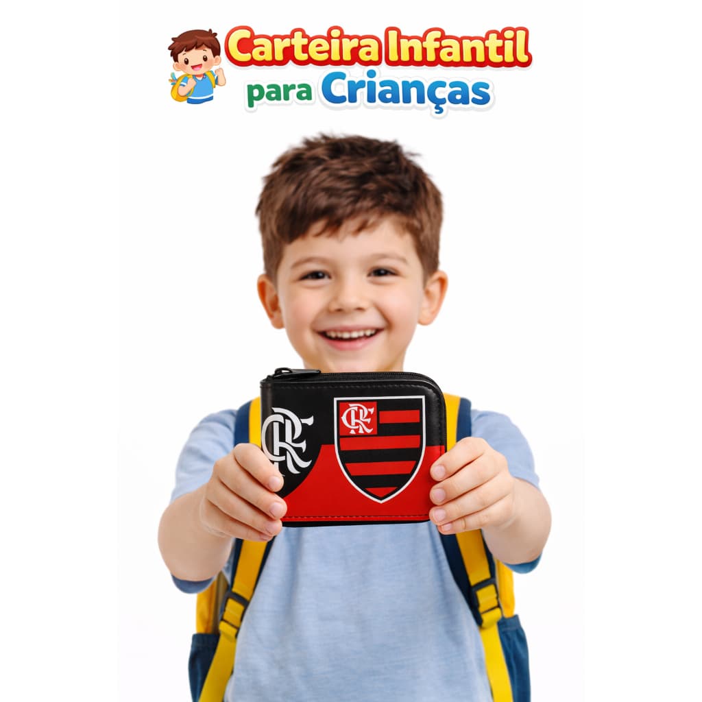 Carteira Infantil Menino e Menina Para criança Escolar Personalizadas Time Do Coração Campeão