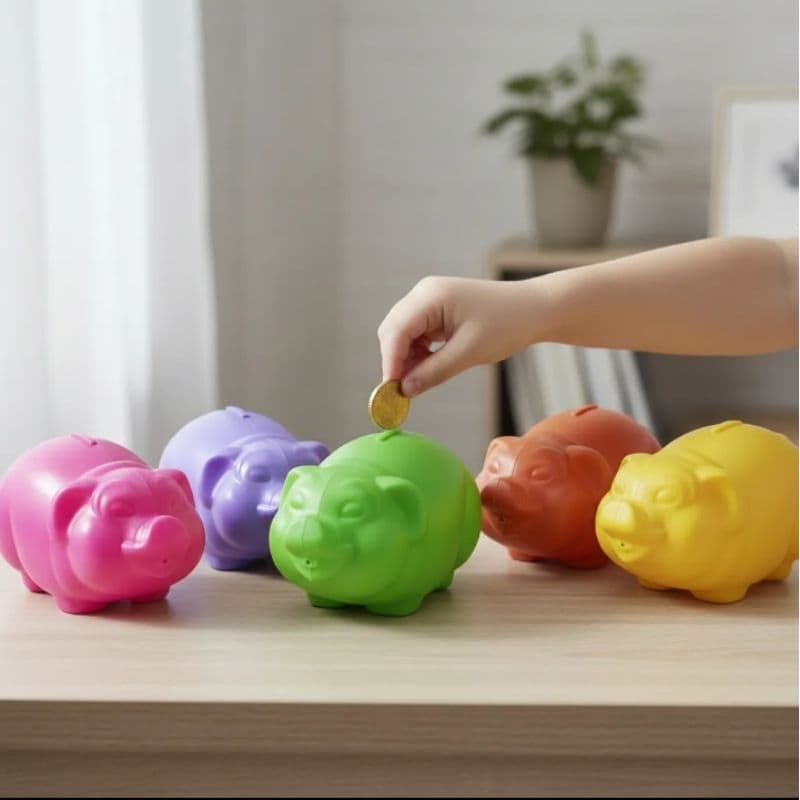 Kit 10 Cofres Porquinho Plástico Colorido P/ Festas,Prenda,Festa junina, Lembrancinhas