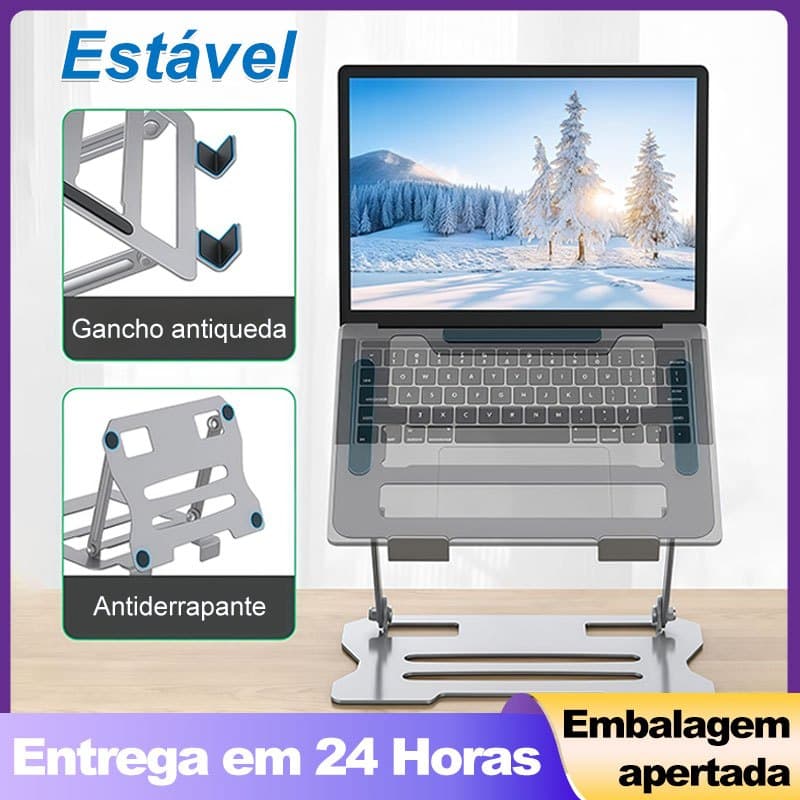 Laptop Stand-Base Dobrável de Alumínio Ergonômico Ajustável Fino Portátil