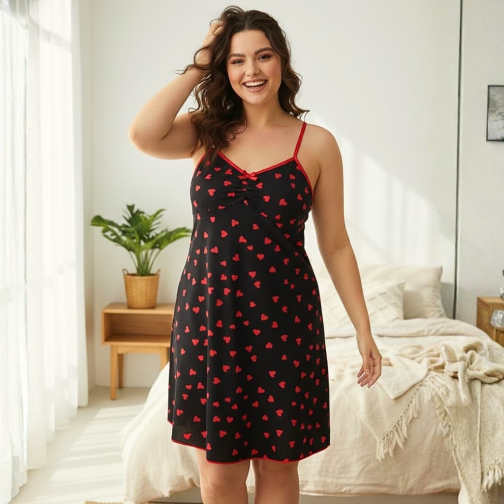Camisola Estampada Plus Size Sem Bojo Alcinha Confortável Feminina Verão Dormir Pijama Extra Grande