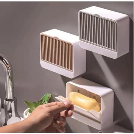 Kit1/2/3 Saboneteira Suporte Parede Porta Sabonete Fixação com Adesivo