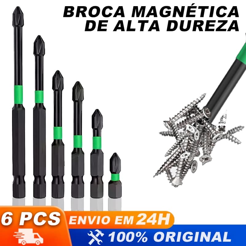 Conjunto de brocas de impacto magnético Alta dureza, em forma de cruz
