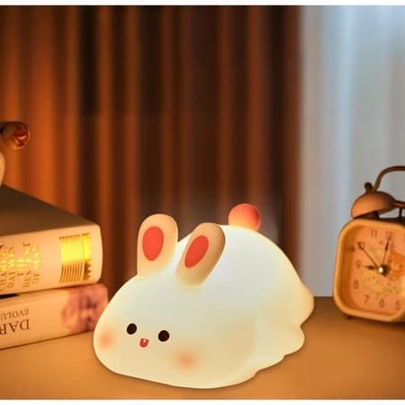 Lâmpada RGB Dimerizável Noturna – Silicone Recarregável, Toque Sensível, Animais