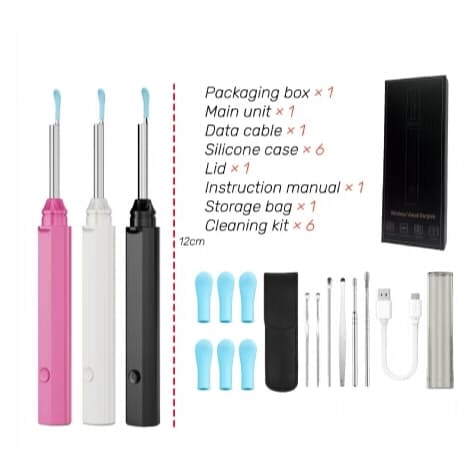 Colher de Ouvido Inteligente com Câmera 1080P | Limpeza Auricular Segura