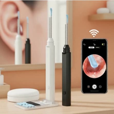 Colher de Ouvido com Otoscópio Câmera 1080P | Ferramenta Remoção de Cera Auricular iOS e Android