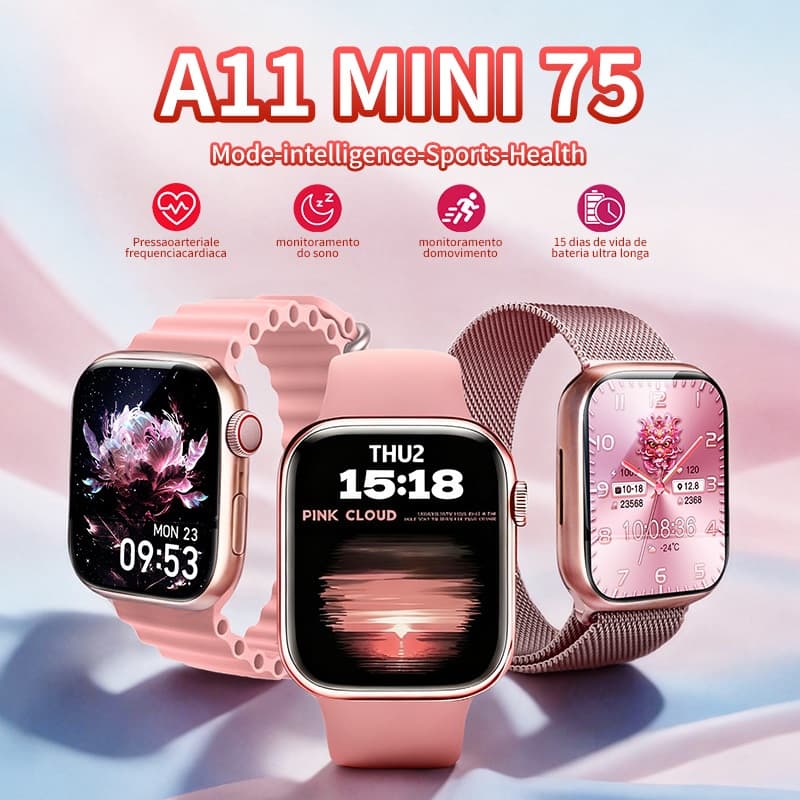 A11 MINI Relógio Inteligente Smartwatch Relógio Esporte à Prova d'Água Bateria 15 Dias