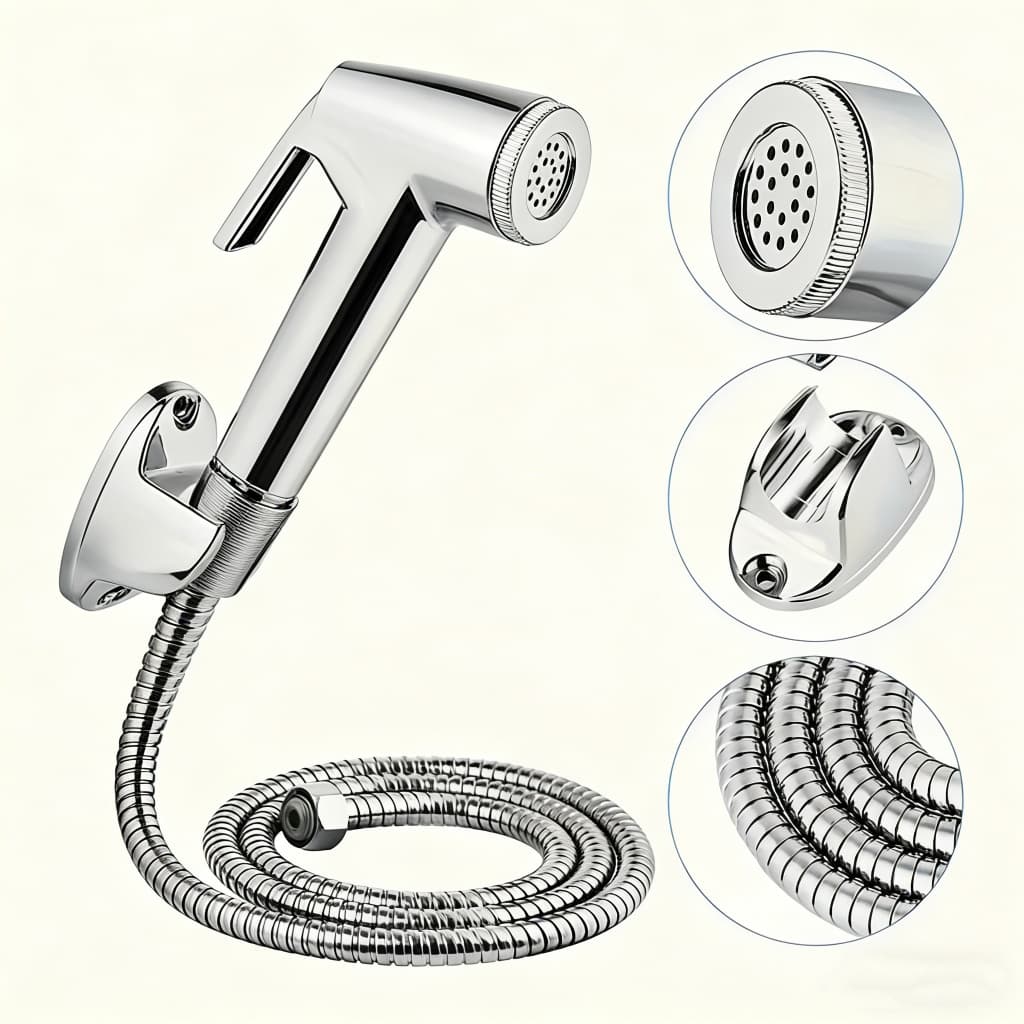 Ducha Higiênica Para Banheiro Completa Luxo Inox núcleo da válvula de cobre 1,2m Chuveirinho