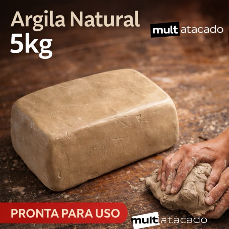 Argila Natural 1,2,3,4,5kg Escolar Artesanato Cerâmica Promoção