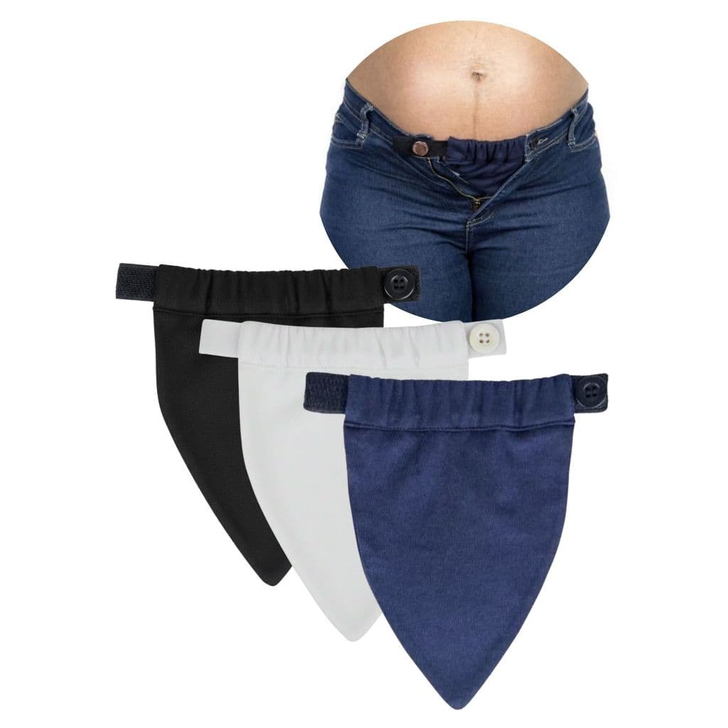 Kit com 3 Extensores de Calça Jeans, Grávida, Gestante, Gestação, Maternidade