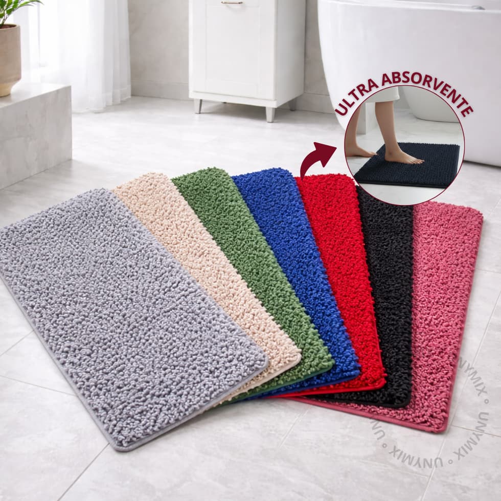 Tapete Para Banheiro Macarrão Bolinha Antiderrapante Super Macio