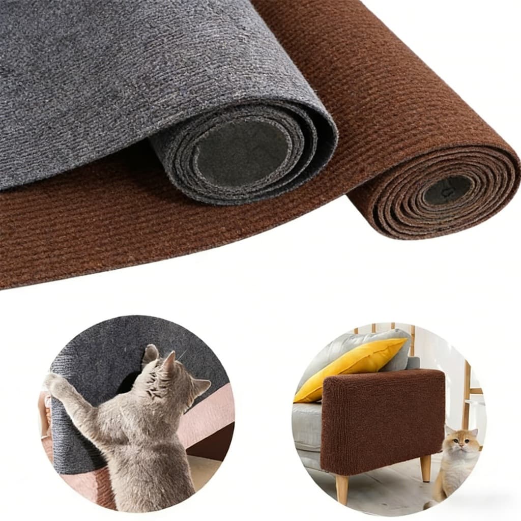 Arranhador Adesivo GRANDE em Carpete para Gato - Protetor de Sofá Cama Box e Parede - 30*60cm, 100*60cm