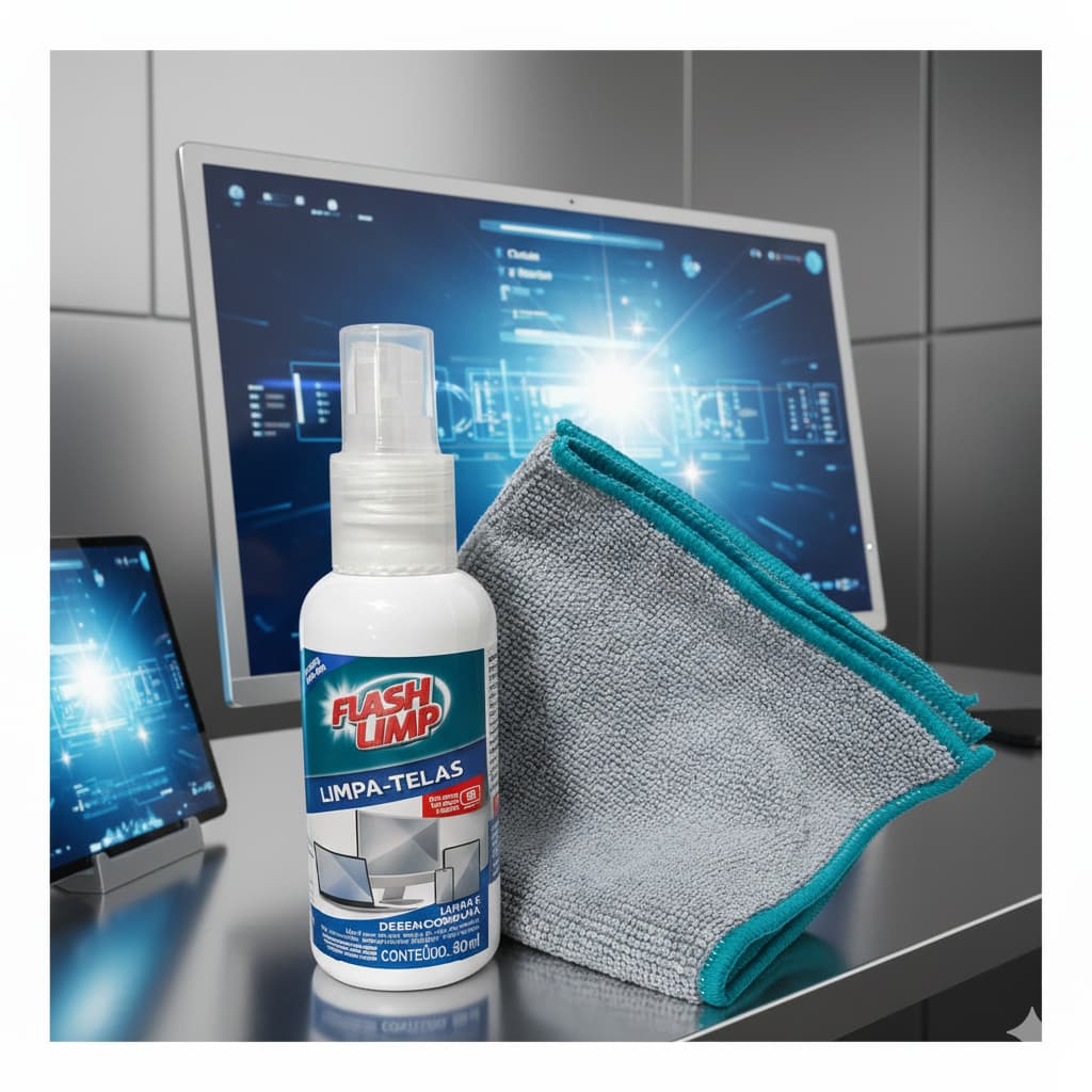 Kit Limpa Telas FlashLimp Televisão Monitor Tablet Led Oled Smartphone Computador Lcd