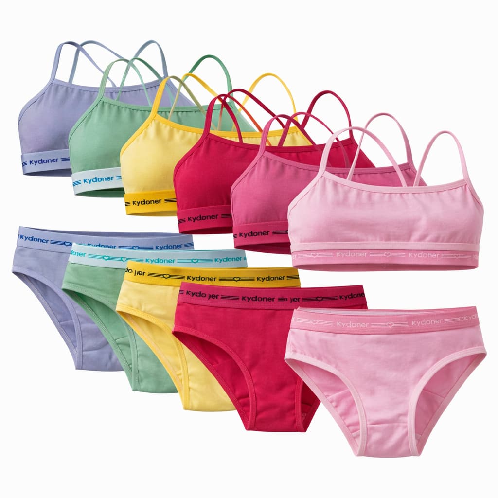 Kit 5 Conjunto Menina Moça Top e Calcinha Infantil/Juvenil