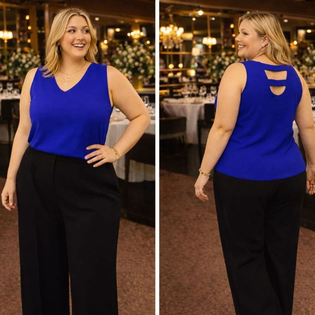 Blusa Regata Duna Plus Size Feminina Decote V G1 G2 G3 Alça Larga Verão Basicas Confortavel Gordinha