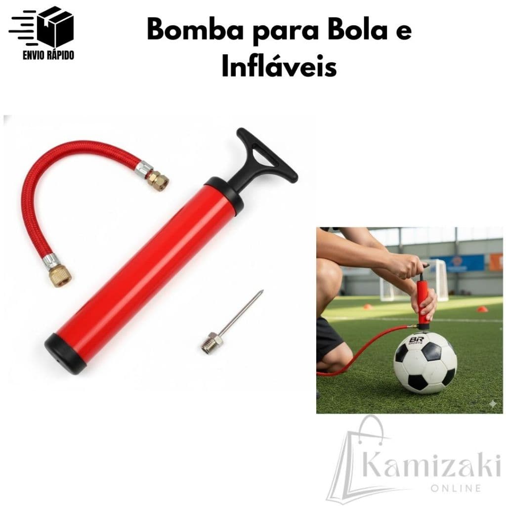 Bomba para Bola e Infláveis Golfield Manual para Encher Pneus e Bolas para Biker e Jogador para Uso Geral Oficina