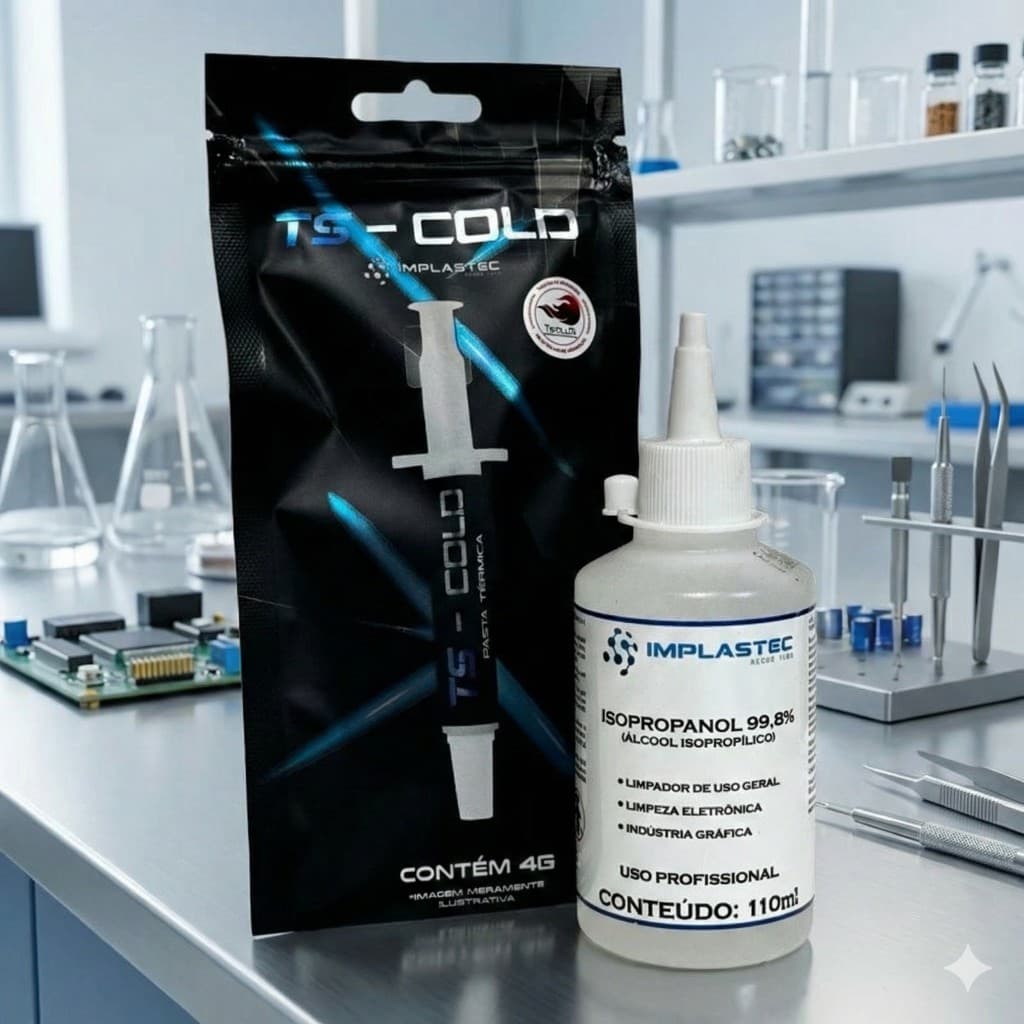 Kit Pasta Térmica TS Cold 4g + Limpador multiuso de componentes eletrônicos 110ml