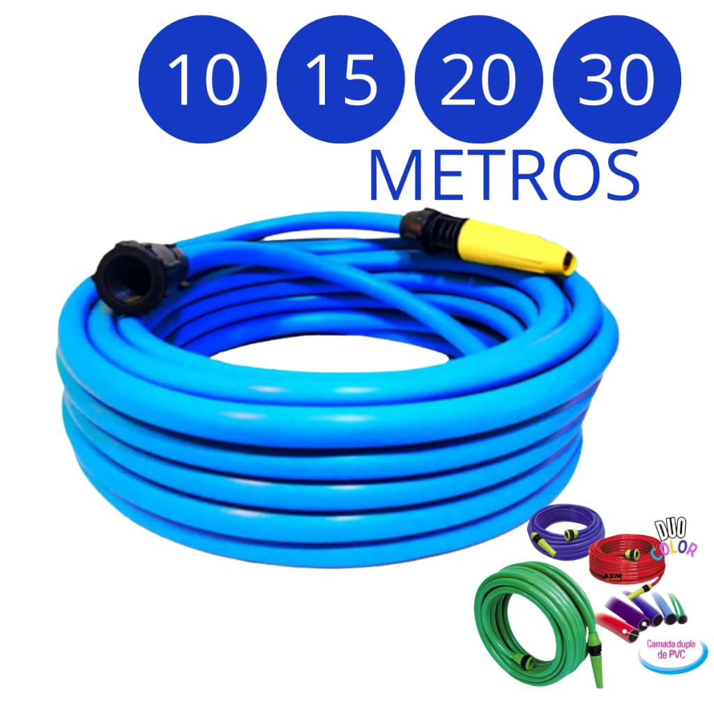 Mangueira De Jardim 5/10/15/20/30 Metros Dupla Camada Pvc Flexível Resistente Pronta Para Uso