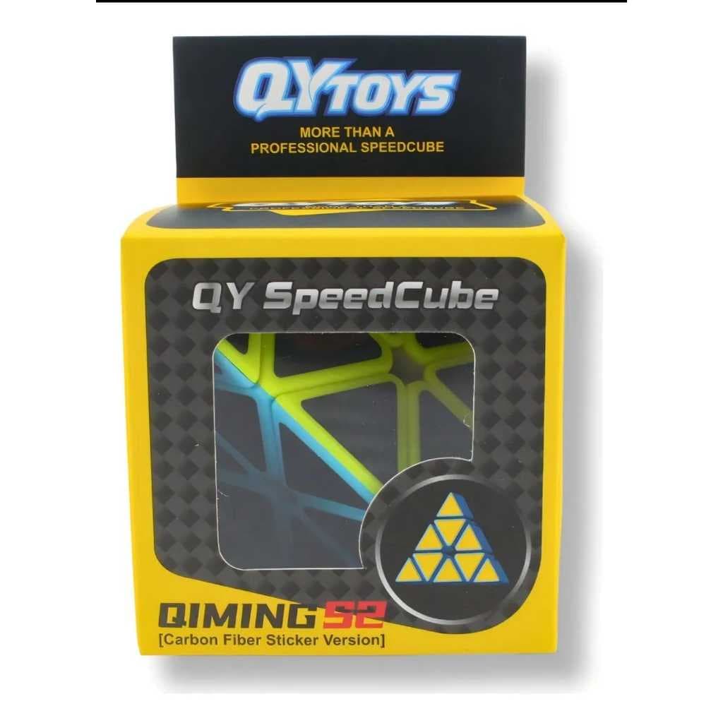 Cubo Mágico Profissional Pyraminx QiYi Qiming S2 Carbon Fibe