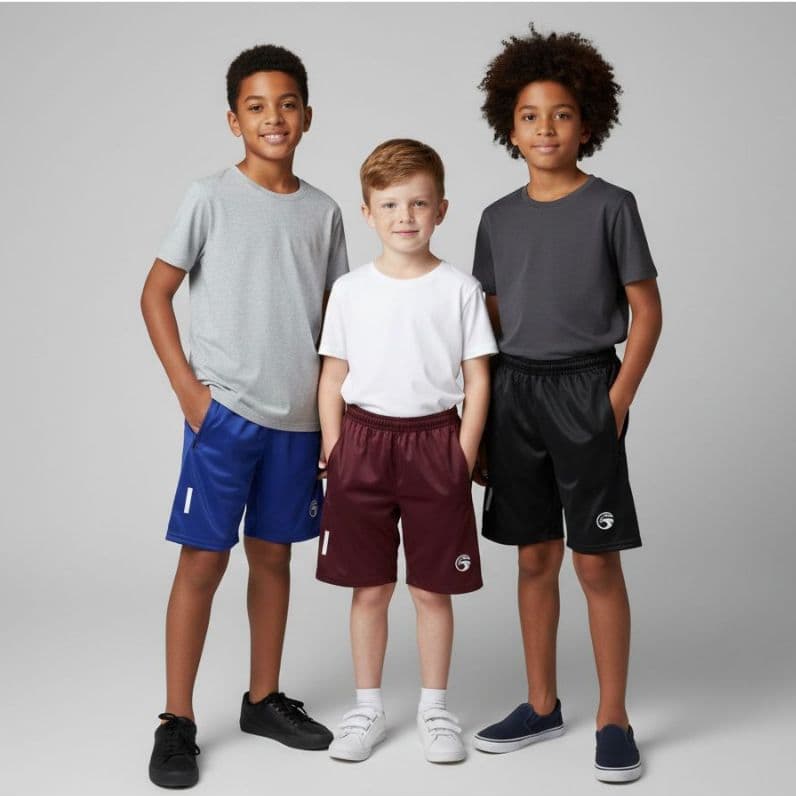 Kit Com 3 Bermudas infantil Chimpa Escolar Com Bolsos e Ziper Temos do 4 ao 16