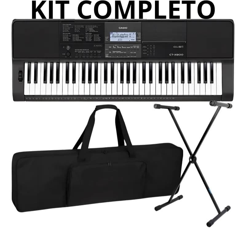 Kit Teclado Musical Casio Ctx800 Capa + Suporte X