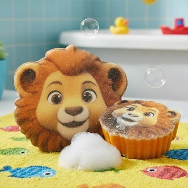 Esponja de Banho Infantil Animais Macia Divertida Formato Bichinhos Pele Delicada Bebê Criança