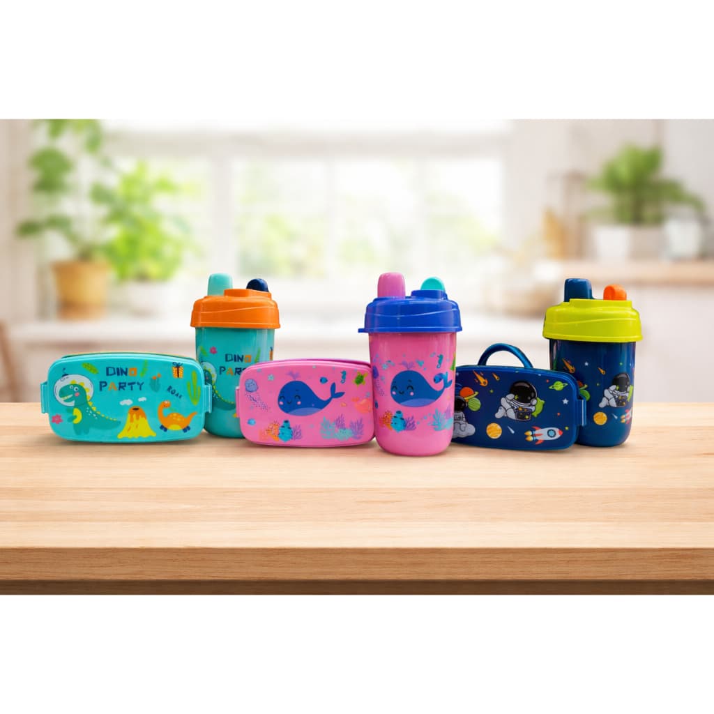 Marmita Lancheira Infantil P/ Menina e Menino com Garrafa