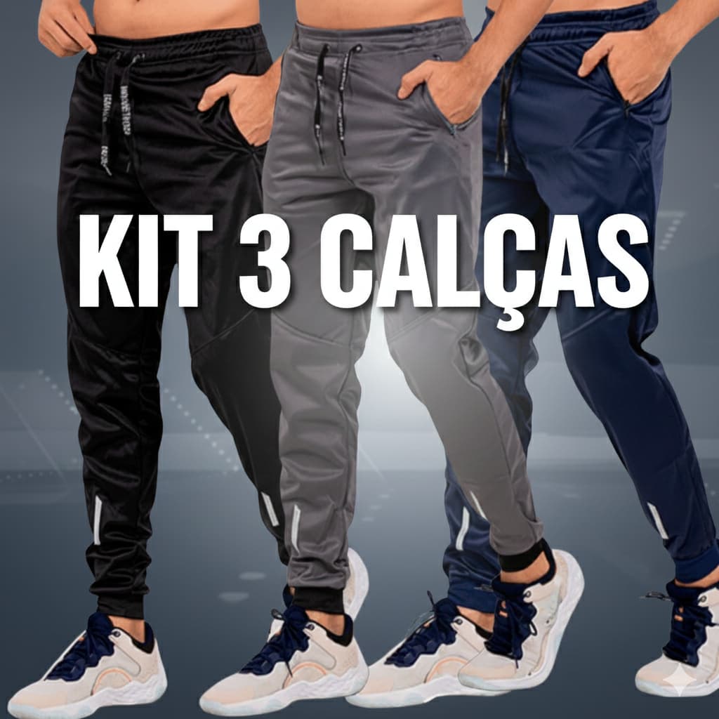Kit 3 Calça Masculina Jogger Calça Chimpa Academia Treino Corrida Cross Fit OFERTA