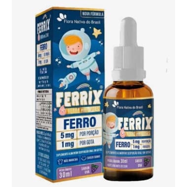 Ferro em Gotas 30ml Sabor Uva - Flora Nativa do Brasil