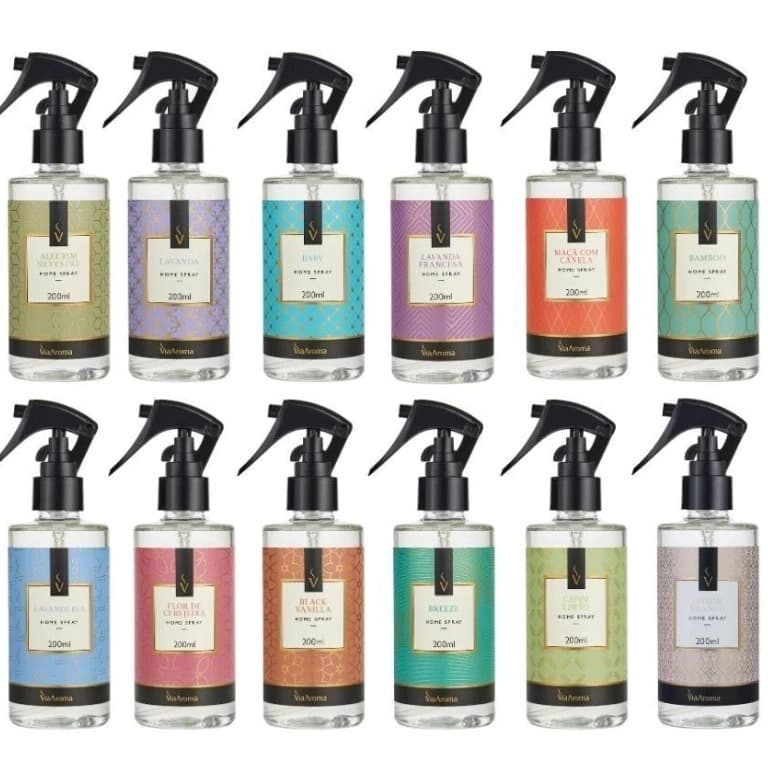 Home Spray Via Aroma Aromatizador de Ambientes 200ML Cheirinho Para Casa Carro Tecidos Decoração