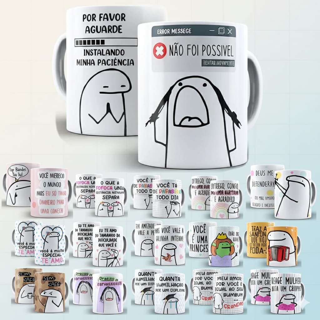 Caneca Xícara Flork Meme Bento Frases Divertida 325 Ml - Promoção!