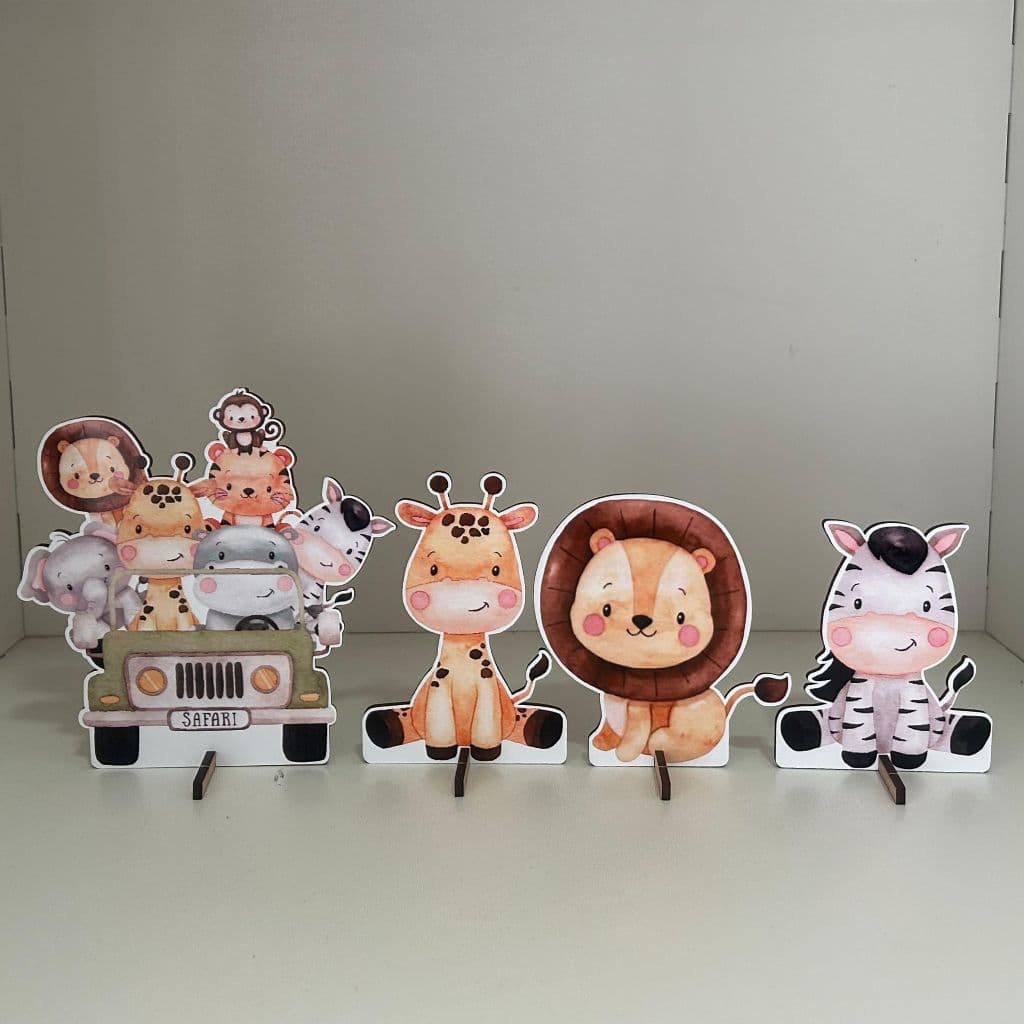 Kit 4 Displays de Mesa Safari - Centro de Mesa, Decoração