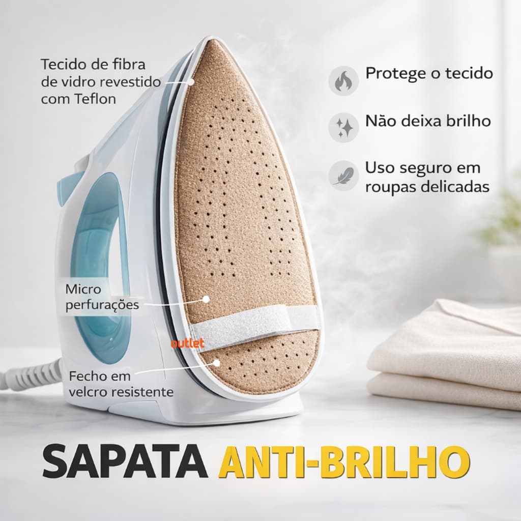 Capa Anti-brilho Para Ferro De Passar Sapata Protetor Universal Para Roupas Delicadas