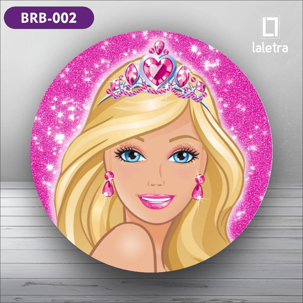 Capa Painel Redondo de Festa Veste Fácil Sublimados Tema Barbie Decoração Exclusiva.