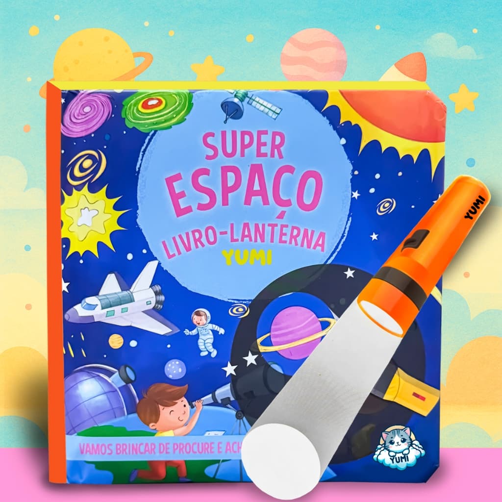 Livro-lanterna Infantil Super Espaço Livro Mágico Educativo Interativo Premium Colecionável