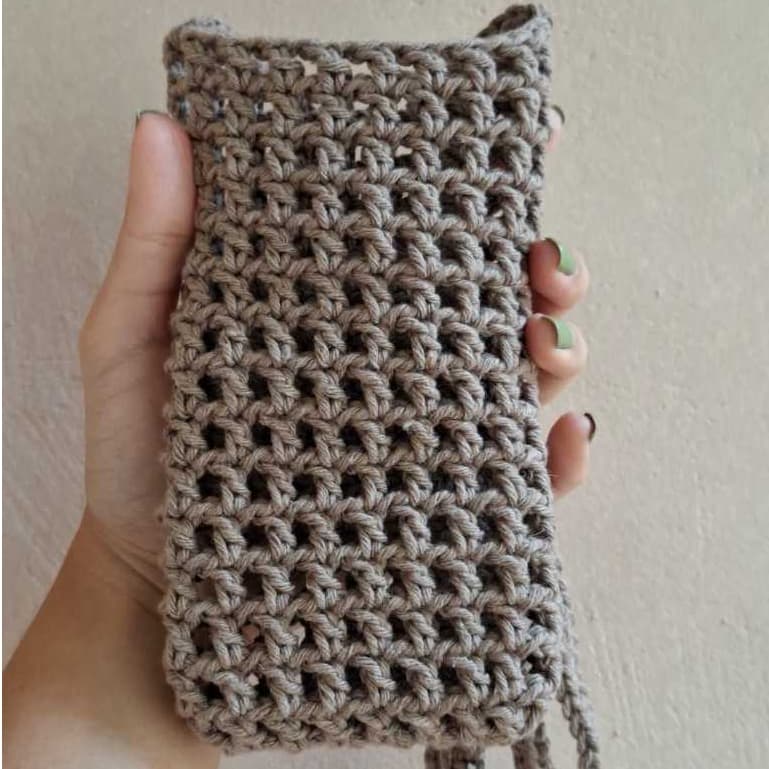 Bolsinha Porta Celular Bolsa Luna de Crochê Artesanal Festival Passeio Academia - Crochê by Thay