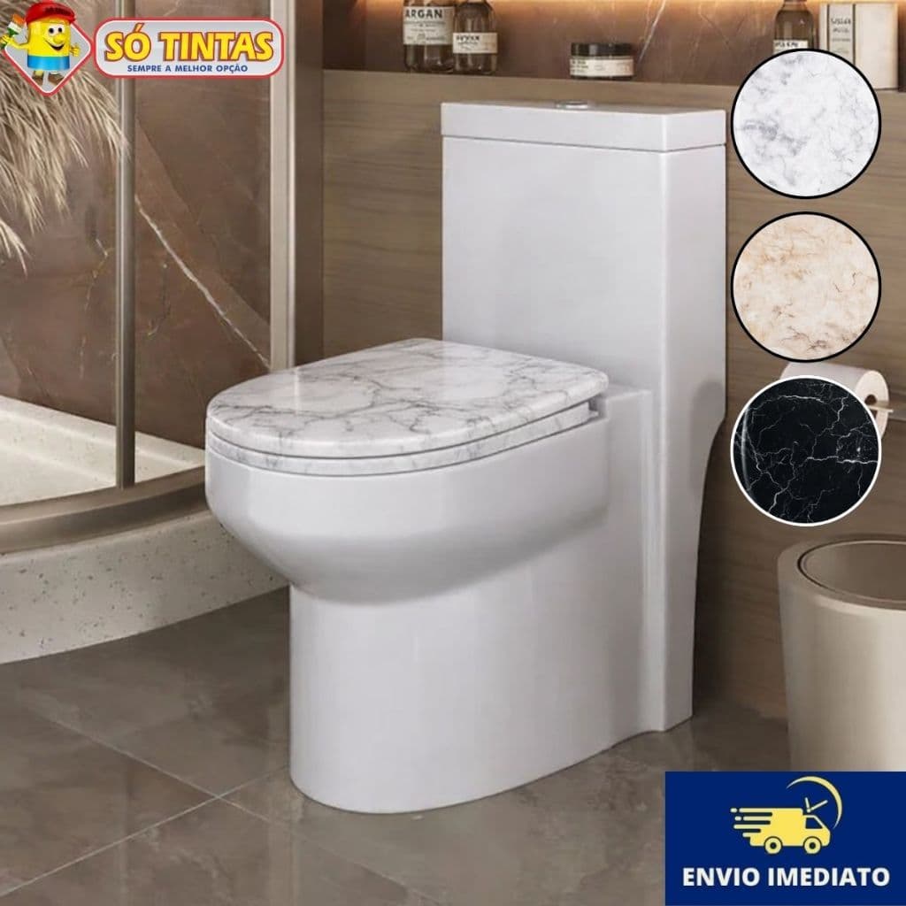 Assento Sanitário Almofadado Efeito Mármore Tampa Vaso Universal Deca Celite Icasa